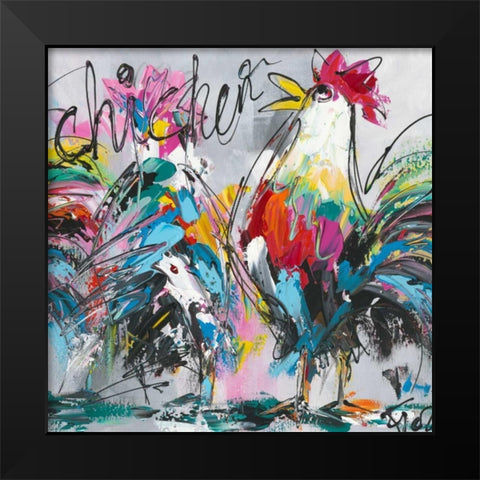 Where are the ladies Black Modern Wood Framed Art Print by Fiore, Art