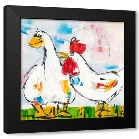 Are you new here Black Modern Wood Framed Art Print by Fiore, Art