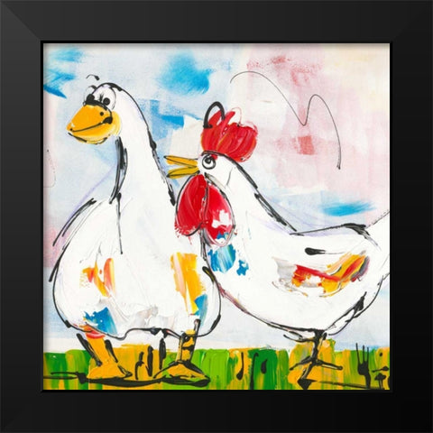 Are you new here Black Modern Wood Framed Art Print by Fiore, Art