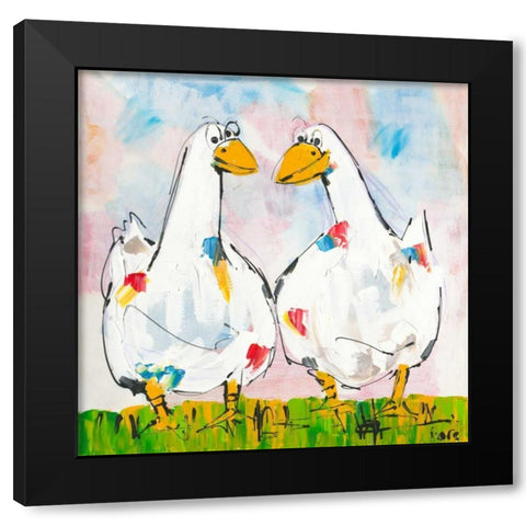 Goats  Black Modern Wood Framed Art Print by Fiore, Art