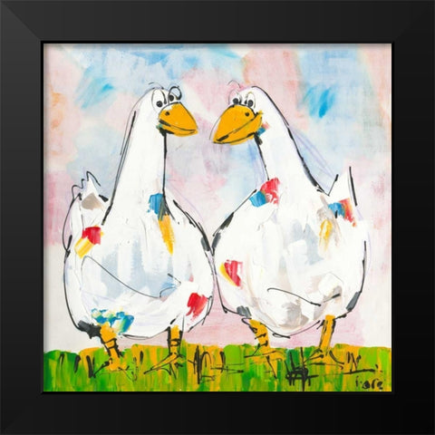 Goats  Black Modern Wood Framed Art Print by Fiore, Art