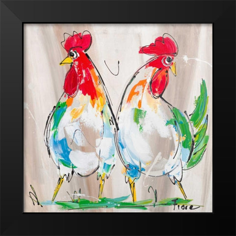 Me and my brother Black Modern Wood Framed Art Print by Fiore, Art