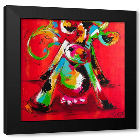 Disco cow II Black Modern Wood Framed Art Print by Fiore, Art