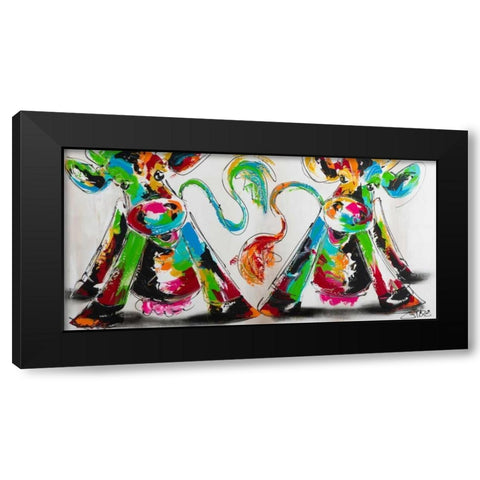 Happy cows I Black Modern Wood Framed Art Print with Double Matting by Fiore, Art