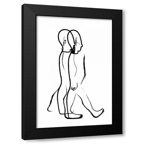 Walking with you Black Modern Wood Framed Art Print by Waltz, Anne
