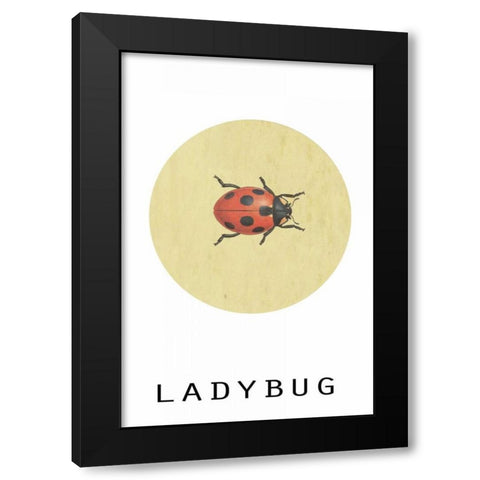 Ladybug Black Modern Wood Framed Art Print by Waltz, Anne