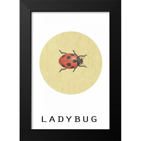 Ladybug Black Modern Wood Framed Art Print by Waltz, Anne