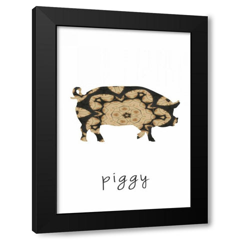 Piggy I Black Modern Wood Framed Art Print with Double Matting by Waltz, Anne