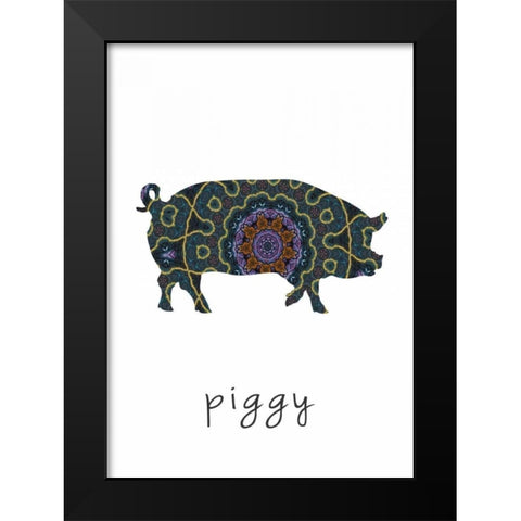 Piggy II Black Modern Wood Framed Art Print by Waltz, Anne