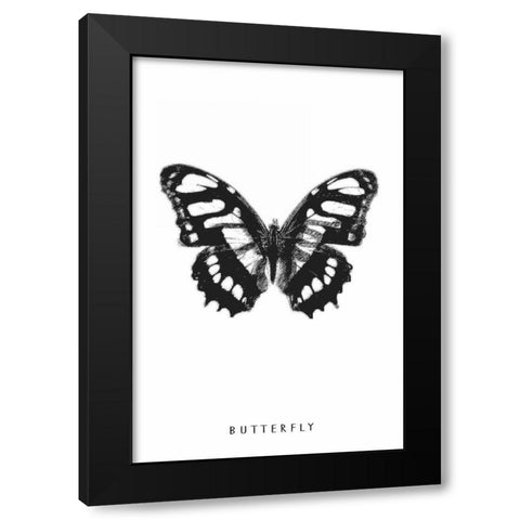 Butterfly Black Modern Wood Framed Art Print with Double Matting by Waltz, Anne