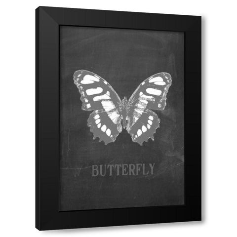 Butterfly Gris Black Modern Wood Framed Art Print with Double Matting by Waltz, Anne