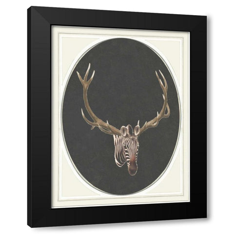 zebradeer I Black Modern Wood Framed Art Print with Double Matting by Waltz, Anne