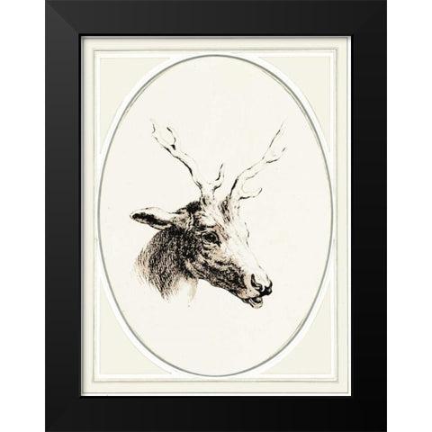 Deer I Black Modern Wood Framed Art Print by Waltz, Anne