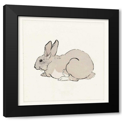 Rabbit Black Modern Wood Framed Art Print by Waltz, Anne