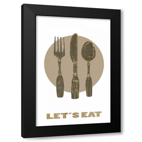 Lets eat Black Modern Wood Framed Art Print by Waltz, Anne