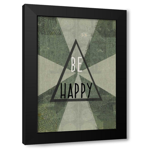 be happy Black Modern Wood Framed Art Print with Double Matting by Waltz, Anne