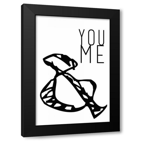 You and me Black Modern Wood Framed Art Print with Double Matting by Waltz, Anne