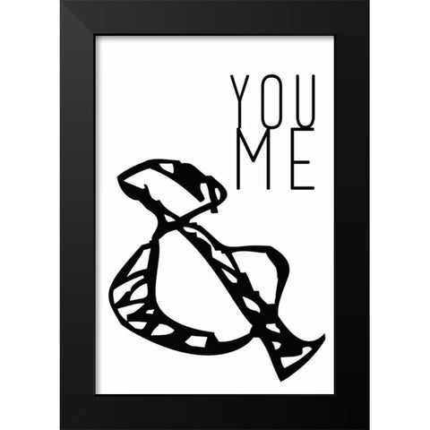 You and me Black Modern Wood Framed Art Print by Waltz, Anne