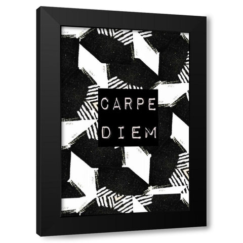 Carpe diem Black Modern Wood Framed Art Print with Double Matting by Waltz, Anne