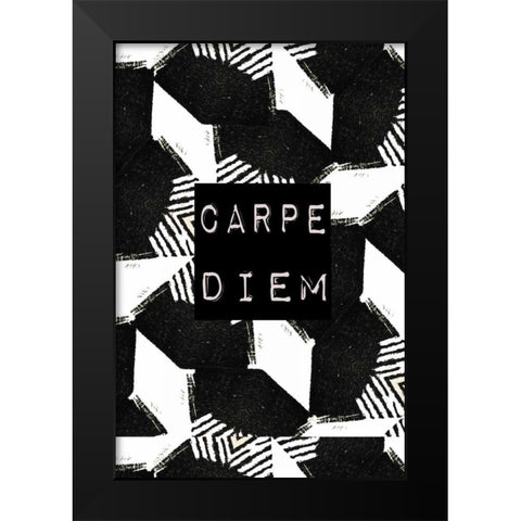 Carpe diem Black Modern Wood Framed Art Print by Waltz, Anne