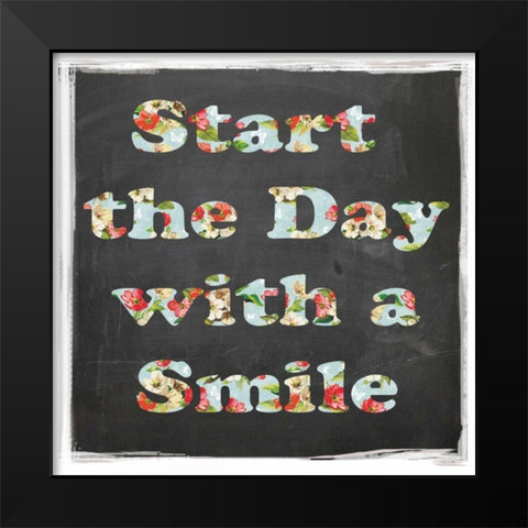 Start the day Black Modern Wood Framed Art Print by Waltz, Anne
