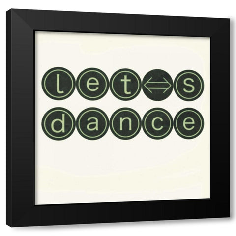 Lets dance Black Modern Wood Framed Art Print with Double Matting by Waltz, Anne