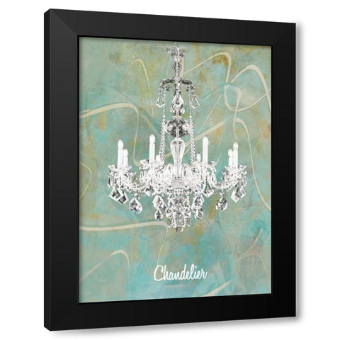 Chandelier Black Modern Wood Framed Art Print by Waltz, Anne