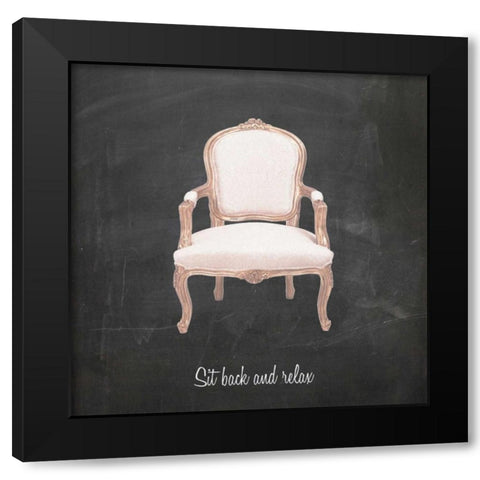 Sit back and relax Black Modern Wood Framed Art Print with Double Matting by Waltz, Anne