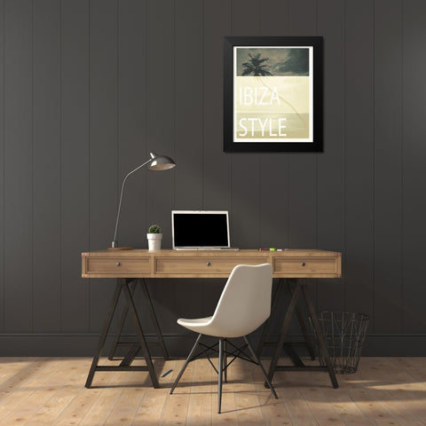 Ibiza palm style Black Modern Wood Framed Art Print by Waltz, Anne