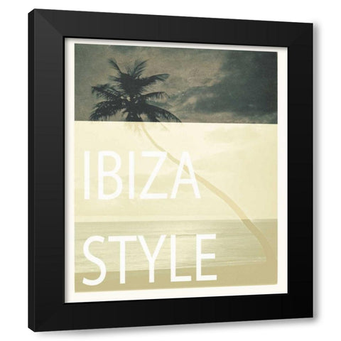 Ibiza palm style Black Modern Wood Framed Art Print with Double Matting by Waltz, Anne
