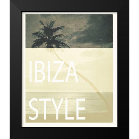 Ibiza palm style Black Modern Wood Framed Art Print by Waltz, Anne
