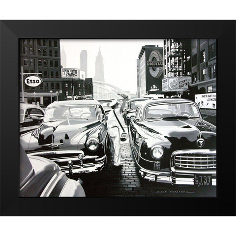 Vendeur de Pepsiâ€¦ Black Modern Wood Framed Art Print by Bertrand, Alain