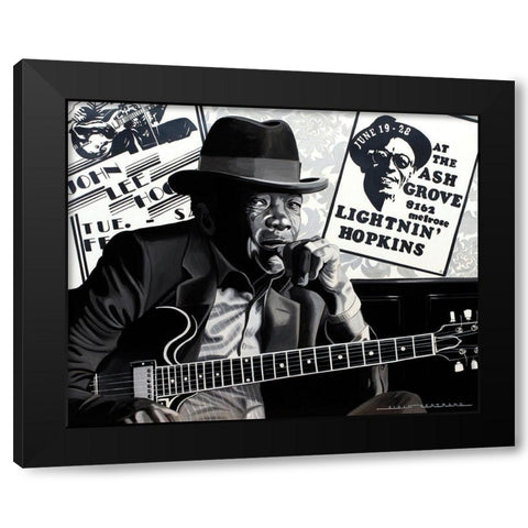 Musician Black Modern Wood Framed Art Print by Bertrand, Alain