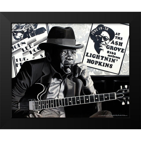 Musician Black Modern Wood Framed Art Print by Bertrand, Alain