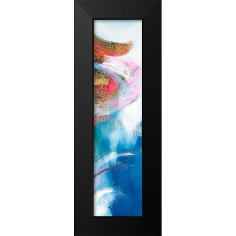 Abstraction with pink V Black Modern Wood Framed Art Print by Silberhorn-Piller, Andrea