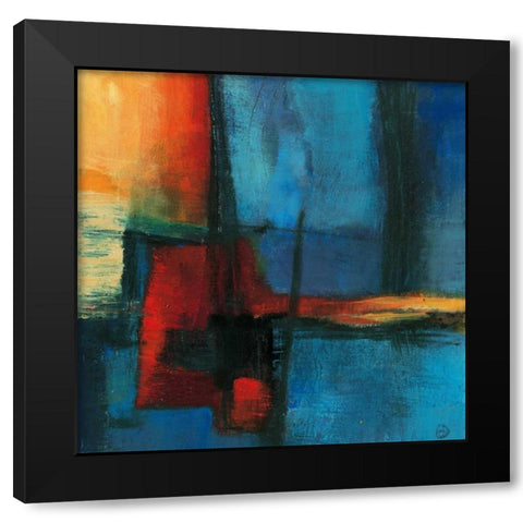 Abstract Night Black Modern Wood Framed Art Print with Double Matting by Danckaert, Bea