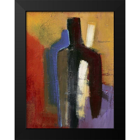 Big brown little blue Black Modern Wood Framed Art Print by Danckaert, Bea
