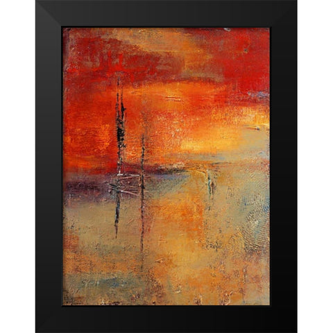 In the distance Black Modern Wood Framed Art Print by Danckaert, Bea