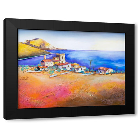 Sizilien Black Modern Wood Framed Art Print with Double Matting by Gerner, Bernhard