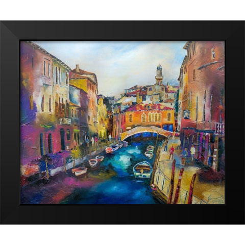 Venedig Black Modern Wood Framed Art Print by Gerner, Bernhard
