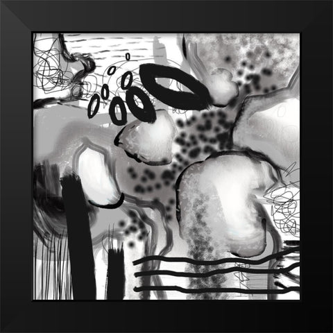 Black and White III Black Modern Wood Framed Art Print by Busch, Birgit
