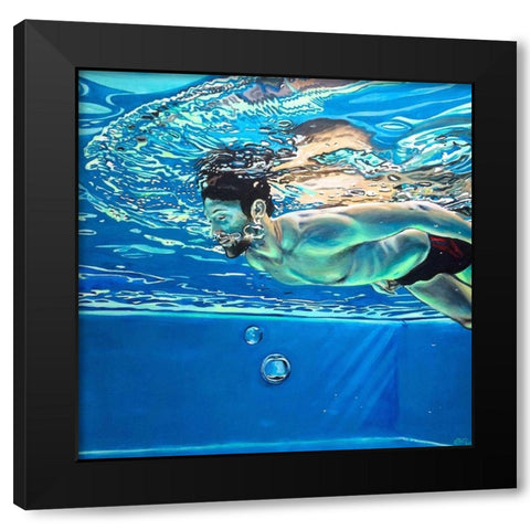 Floating No.04 Black Modern Wood Framed Art Print with Double Matting by Pruchnow, Brigitte Yoshiko