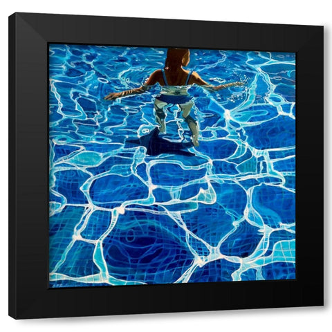 Spuren ziehen Black Modern Wood Framed Art Print with Double Matting by Pruchnow, Brigitte Yoshiko