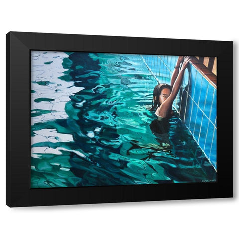Pool 6 Black Modern Wood Framed Art Print with Double Matting by Pruchnow, Brigitte Yoshiko