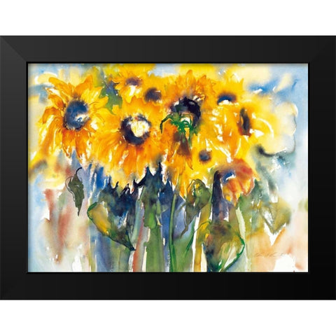 Sonnenblumen Black Modern Wood Framed Art Print by Ohland, Christa