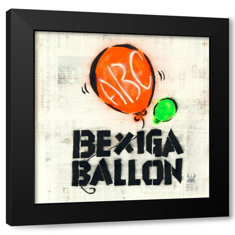 Bexiga Black Modern Wood Framed Art Print with Double Matting by Eliot