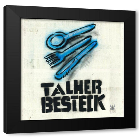 Talher Black Modern Wood Framed Art Print with Double Matting by Eliot