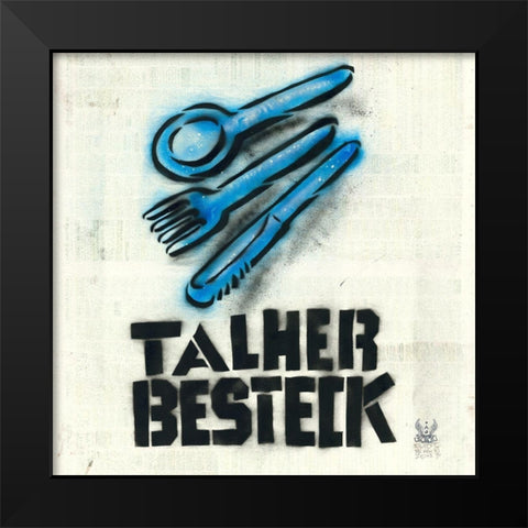 Talher Black Modern Wood Framed Art Print by Eliot