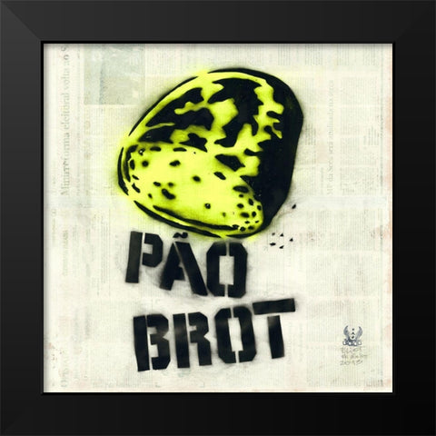 Pao Black Modern Wood Framed Art Print by Eliot