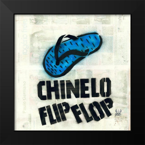 Chinelo Black Modern Wood Framed Art Print by Eliot